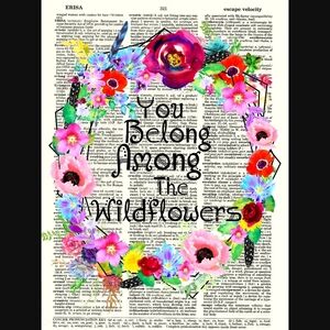 Wildflower Music Lyric Dictionary Art Print